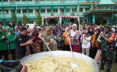 Hangatnya Dapur TMMD di Kebumen,1.000 Warga dan TNI Bersatu dalam Masak Besar & Bukber Penuh Makna
