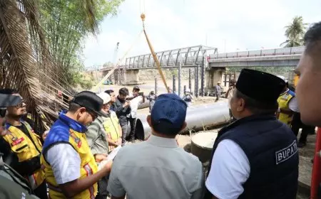 Target Rampung Juli 2026, Mendagri Tinjau Pembangunan Jembatan Krueng Tingkeum Aceh