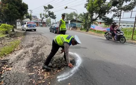 Banyak Temui Jalan Berlubang, Satlantas Polres Purbalingga Segera Lapor ke Dinas Terkait