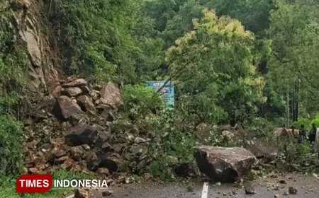 Longsor di Sebelas Titik, Akses Jalan Pacitan–Ponorogo Tersendat