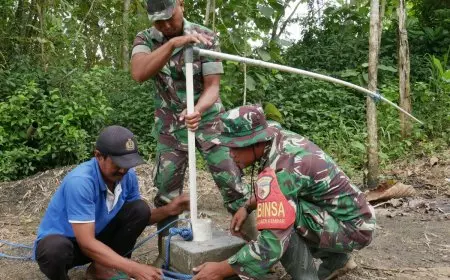 Program TNI Manunggal Air TMMD Ke-127 Kodim 0808 Blitar Bangun Sumur Bor di Desa Sumberkembar