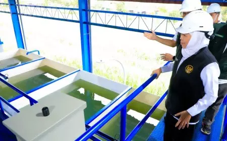 Gubernur Khofifah Resmikan Instalasi Pengolahan Air SPAM Mojolagres