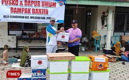 Ratusan Rumah di Wuluhan Terendam Banjir Luapan, BPBD Jember Gercep Dirikan Dapur Mandiri