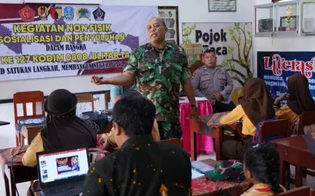 Satgas TMMD 127 Tanamkan Nasionalisme Siswa SDN Krisik 04 Blitar