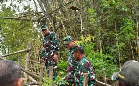 Danrem 081/Dsj Tinjau Lokasi Jembatan Perintis Garuda Ponorogo