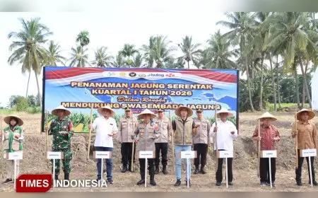 Kapolresta Banyuwangi Pimpin Tanam Jagung Serentak Kuartal I 2026