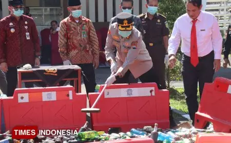Cipta Kondisi Lebaran 2026, Polres Magelang Kota Musnahkan Ratusan Botol Miras