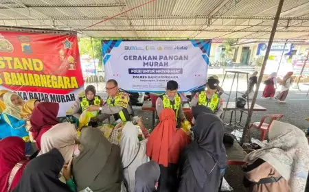 Polres Banjarnegara Gelar Pasar Murah, Bantu Warga Dapatkan Sembako Jelang Idul Fitri