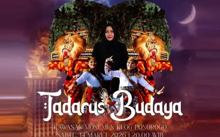 70 Dadak Merak Meriahkan Tadarus Ramadan Berbudaya di Monumen Reog Sampung Ponorogo