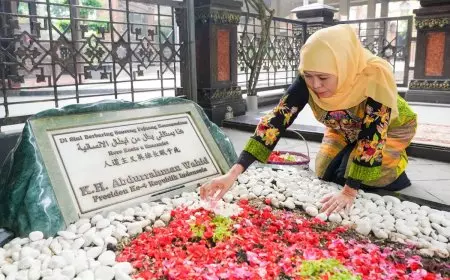 Jelang Lebaran, Gubernur Khofifah Ziarah ke Makam Gus Dur dan Sowan U