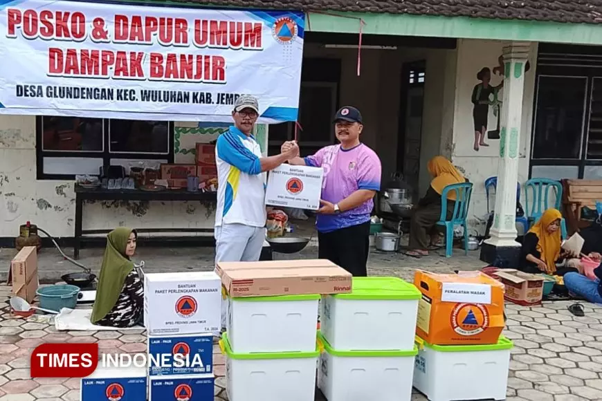 Ratusan Rumah di Wuluhan Terendam Banjir Luapan, BPBD Jember Gercep Dirikan Dapur Mandiri