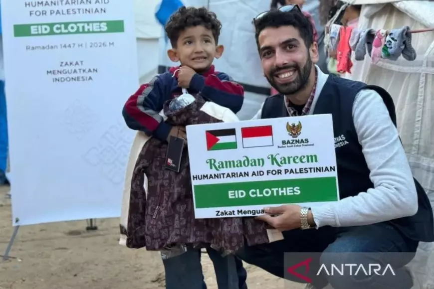 Baznas Distribusikan 2.400 Paket Pakaian Baru untuk Pengungsi di Gaza