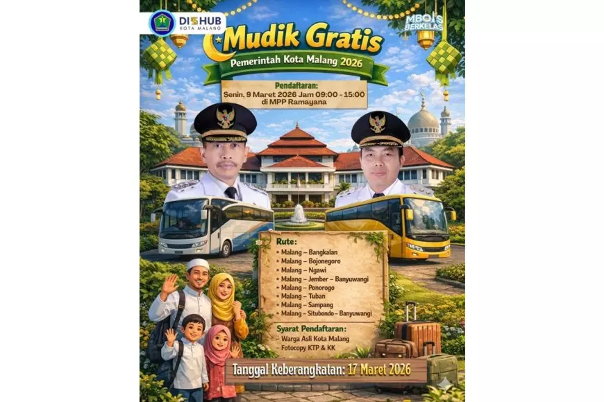 Pendaftaran Mudik Gratis Kota Malang Resmi Dibuka: Sediakan 8 Rute, Ini Syaratnya