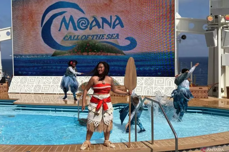 Di Atas Kapal Disney, Moana Berlayar dengan Latar Laut Sungguhan
