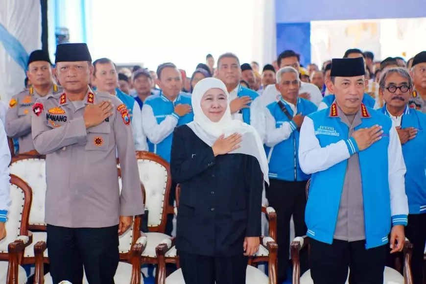Khofifah dan Kapolri Temui Buruh KSPSI Jatim, Perkuat Dialog Hubungan Industrial