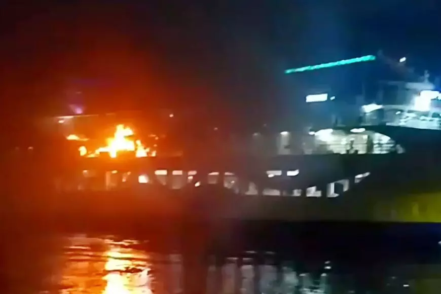 KMP Portlink VII Terbakar di Pelabuhan Ketapang, Diduga Akibat Korsleting Listrik