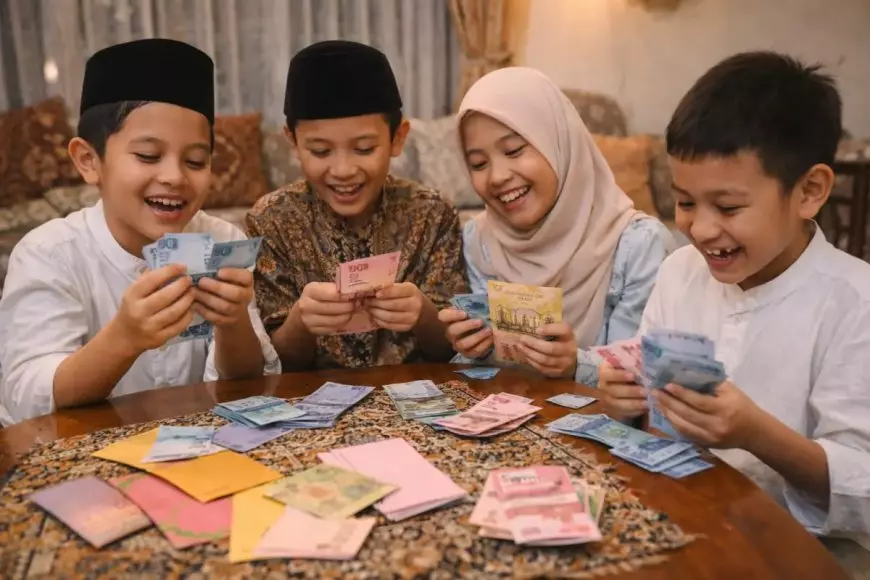 Anak-anak di Majalengka Menghitung 'Hasil THR Lebaran', Momen Ceria yang Selalu Dinanti