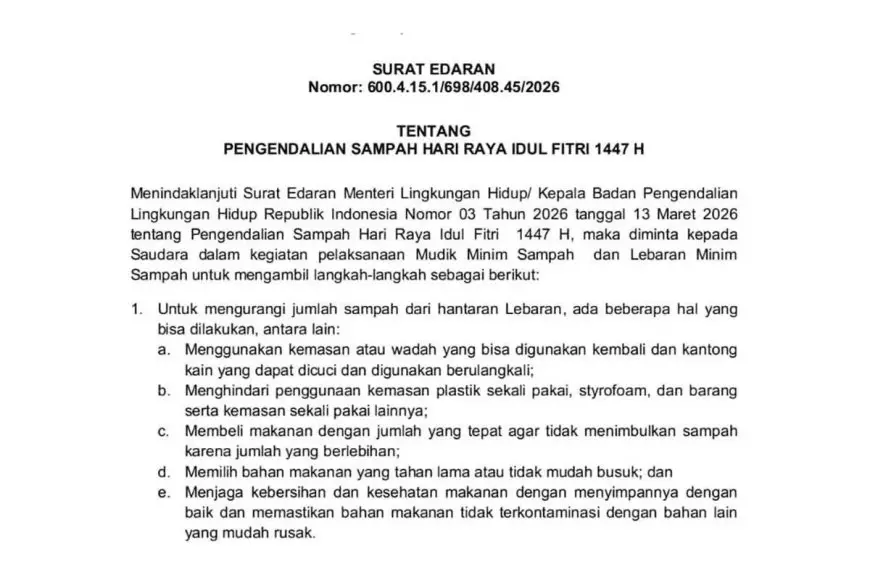 Jelang Lebaran, Pemkab Pacitan Keluarkan Edaran Mudik dan Shalat Id Minim Sampah