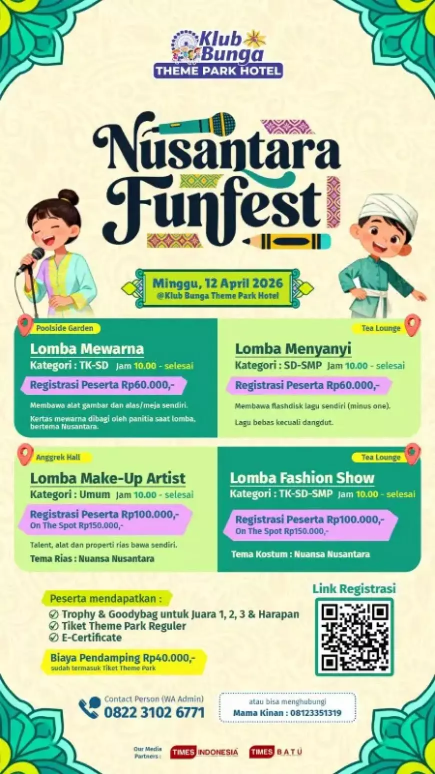 Rayakan Kreativitas Bersama Keluarga di "Nusantara Funfest" Klub Bunga Theme Park Hotel