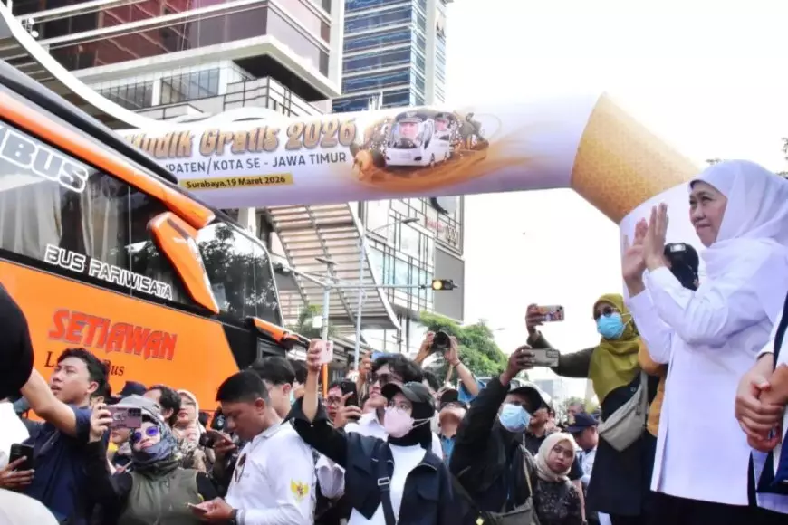 Gubernur Khofifah Berangkatkan 4000 Warga Mudik Gratis Pemprov Jatim, Total 9.239 Pemudik