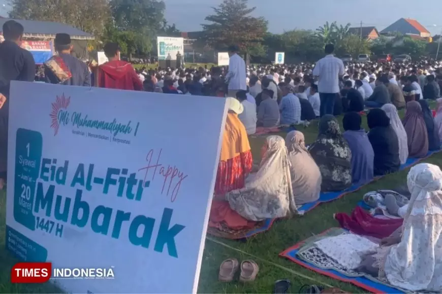 Ribuan Warga Muhammadiyah Jombang Salat Id di Pulo Lor, Khutbah Soroti Isu Lingkungan